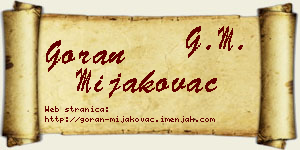Goran Mijakovac vizit kartica